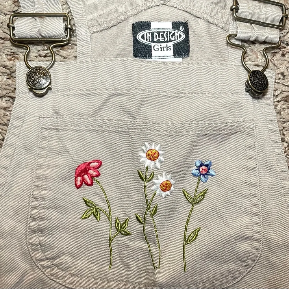 Vintage In Design girls floral‎ overall dress size 10